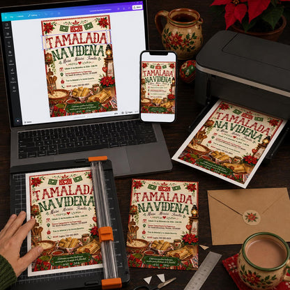 Christmas Tamalada Invitation — digital invitation, instant download