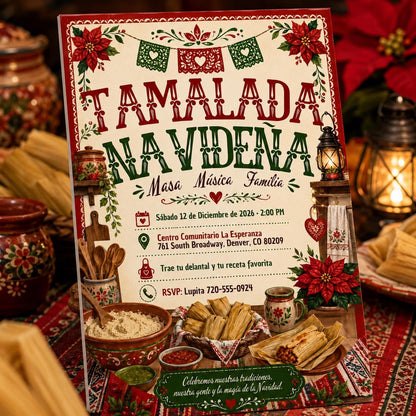 Christmas Tamalada Invitation — Christmas celebration stationery by VoltBy