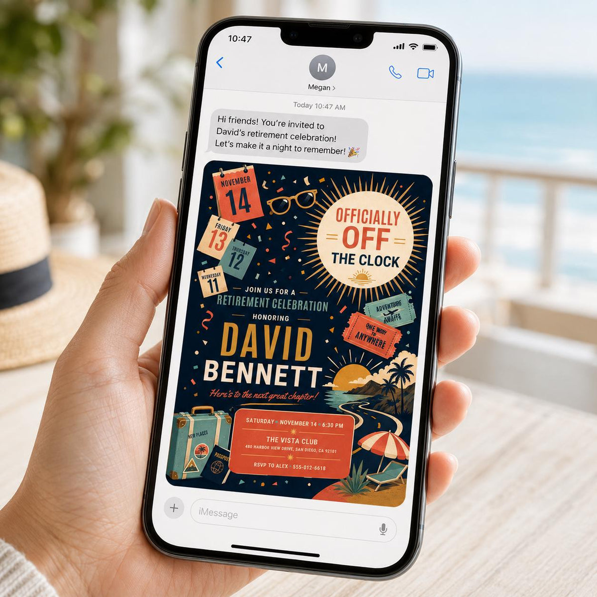 Clock Retirement Party Invitation — travel design