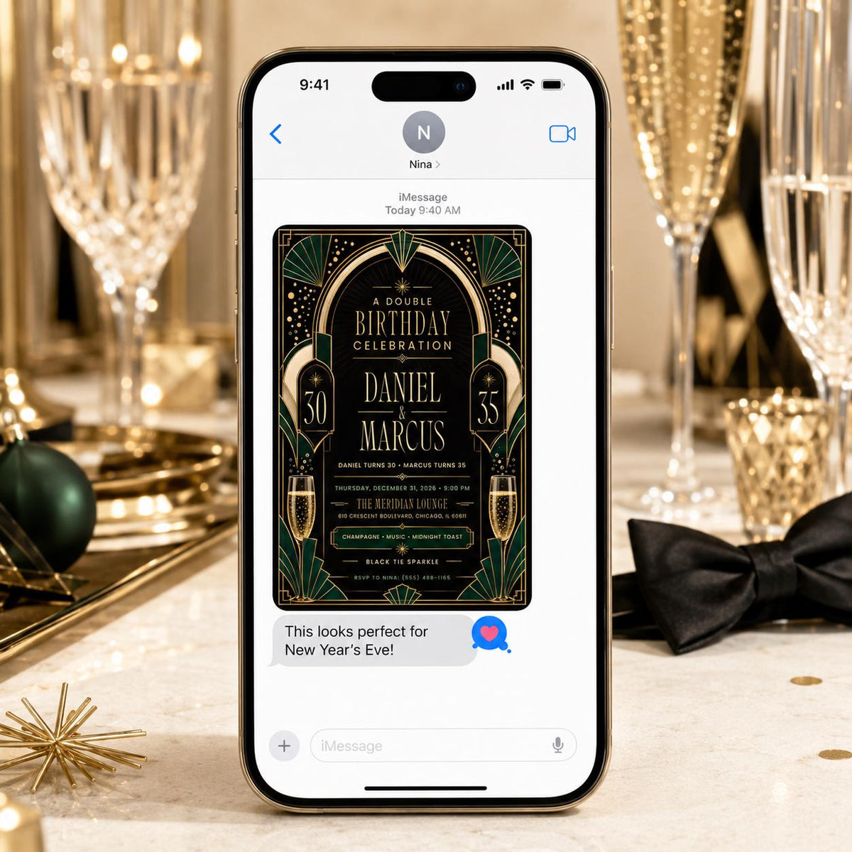 Cocktail 30th Birthday Martini Invitation — invitation you personalize in Canva