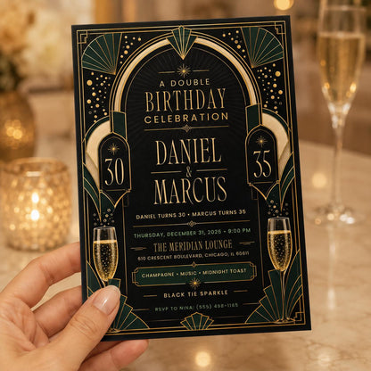 Cocktail 30th Birthday Martini Invitation — print-ready 30th birthday party design from VoltBy