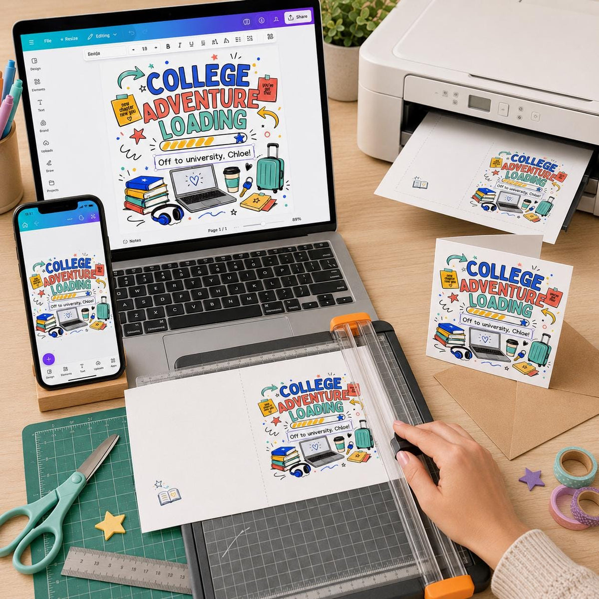 College Leaving Greeting Card — digital greeting card, instant download