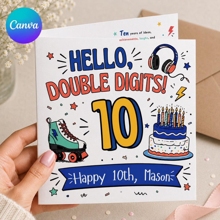 Colorful 10th Birthday Greeting Card