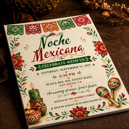Colorful Mexican Fiesta Invitation — fiesta stationery by VoltBy