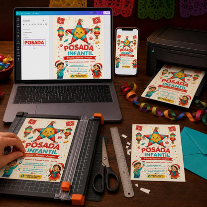 Colorful Posada Infantil Invitation — invitation you personalize in Canva