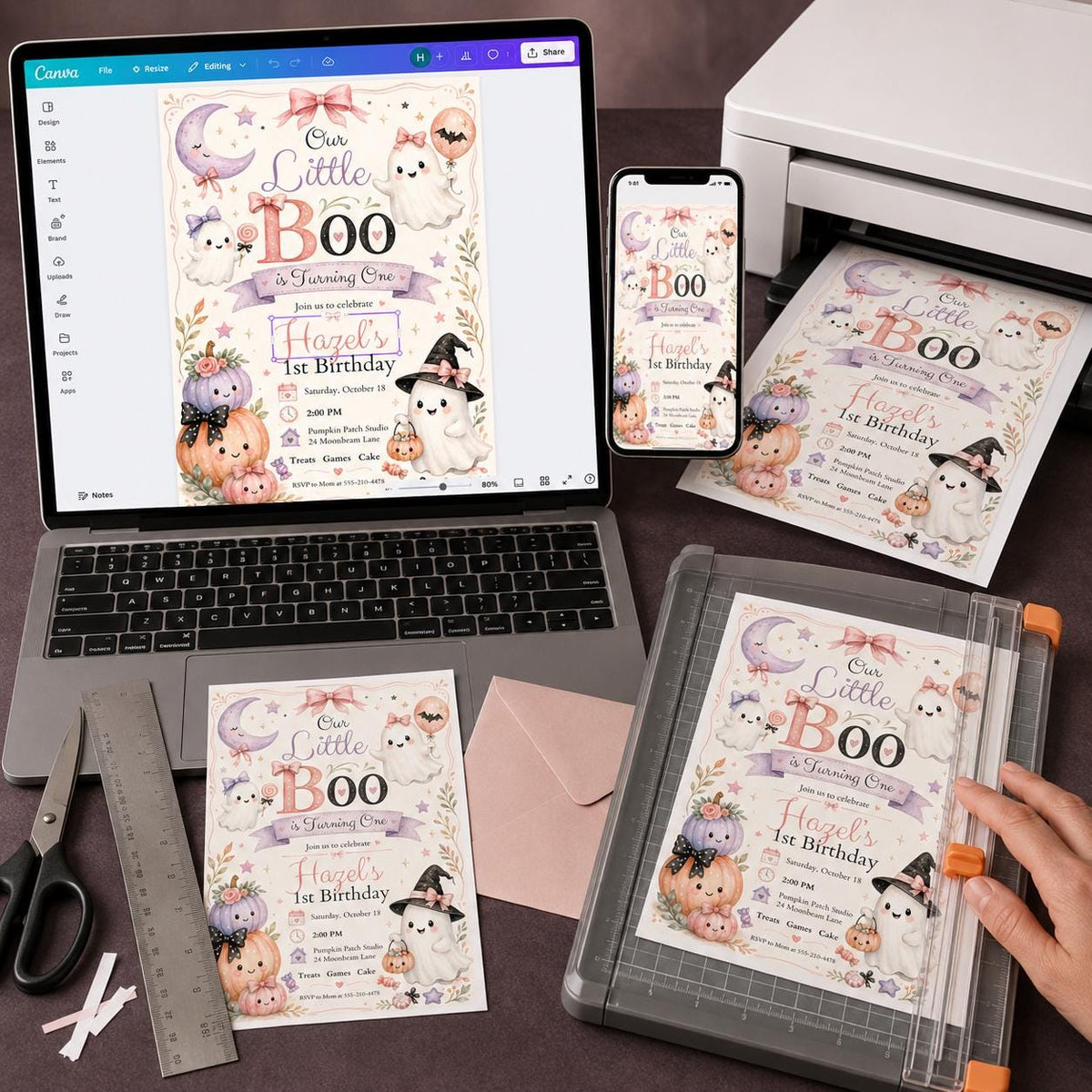 Colorful Retro Monster Mash Party Invitation — modern Halloween party design