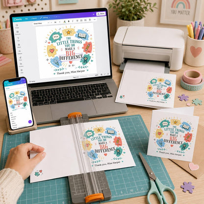 Colorful Teacher Appreciation Greeting Card — digital greeting card, instant download