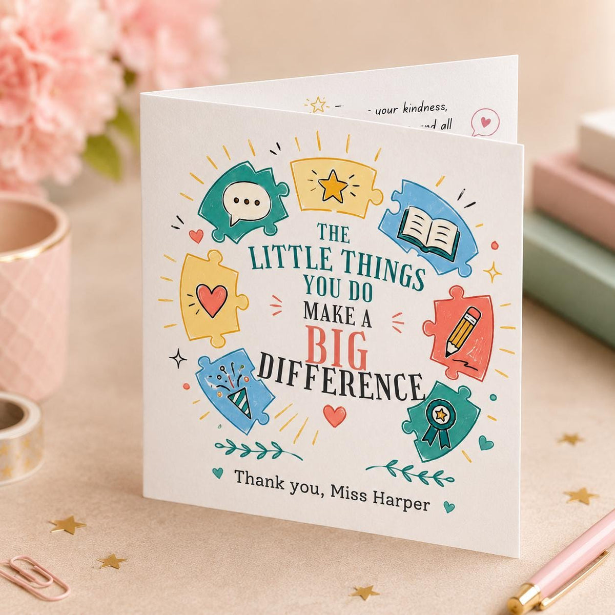 Colorful Teacher Appreciation Greeting Card — teacher appreciation stationery by VoltBy