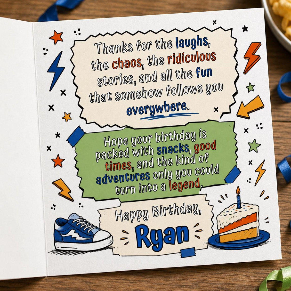 Comic Book Funny Brother Birthday Greeting Card — greeting card you personalize in Canva