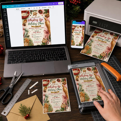 Cookie Holiday Baking Party Invitation — digital invitation, instant download