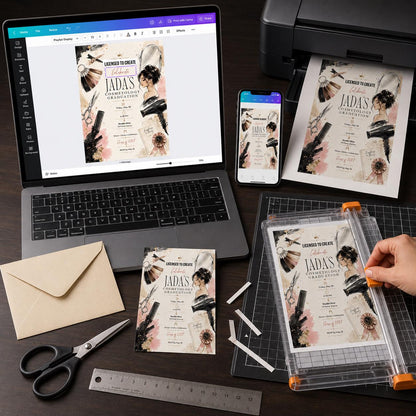 Cosmetology Graduation Invitation — digital invitation, instant download