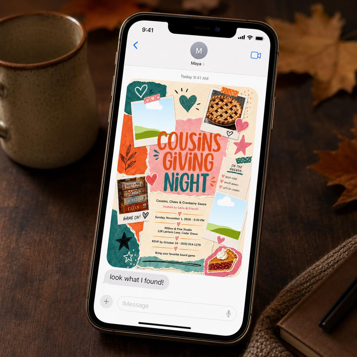 Cousinsgiving Invitation — Thanksgiving gathering stationery by VoltBy