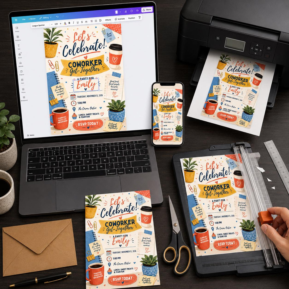 Coworker Get Together Invitation — invitation you personalize in Canva