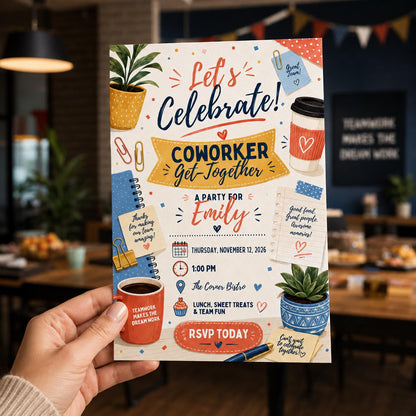 Coworker Get Together Invitation — family gathering stationery by VoltBy