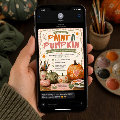 Craft Pumpkin Painting Party Invitation — art design