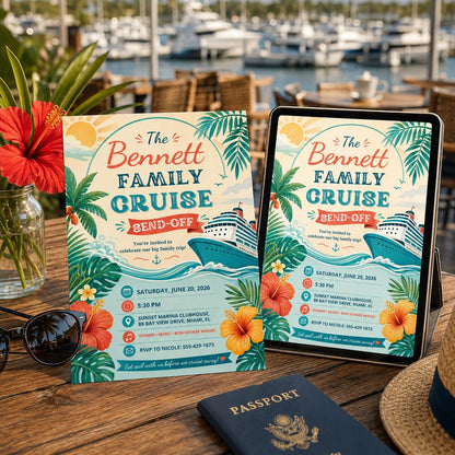 Cruise Send Off Invitation — digital invitation, instant download