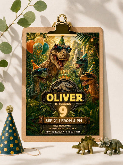 Dinosaur Invitation — digital invitation, instant download
