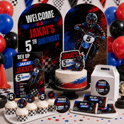 Dirt Bike Birthday Bundle — cake and motorcycle design