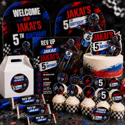 Dirt Bike Birthday Bundle — welcome sign you personalize in Canva
