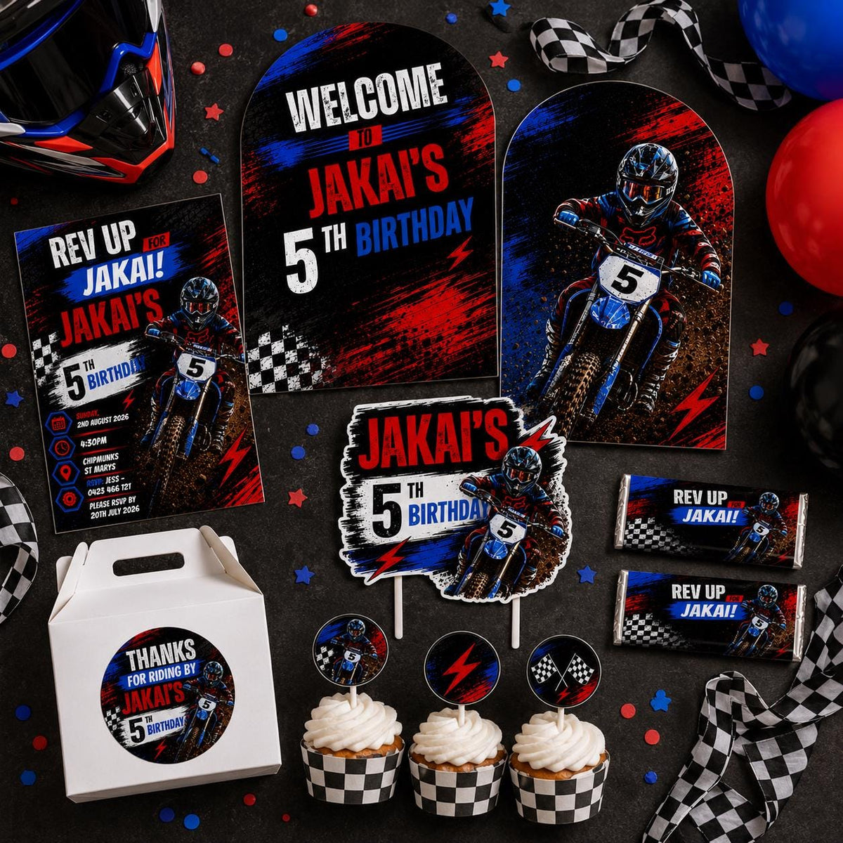 Dirt Bike Birthday Bundle — print-ready birthday party design from VoltBy