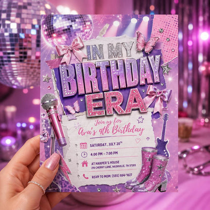 Disco Birthday Era Invitation for Girls — invitation you personalize in Canva