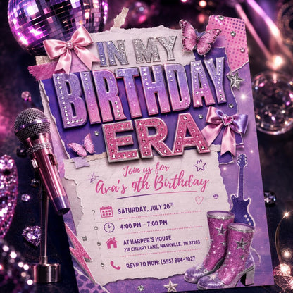 Disco Birthday Era Invitation for Girls — digital invitation, instant download