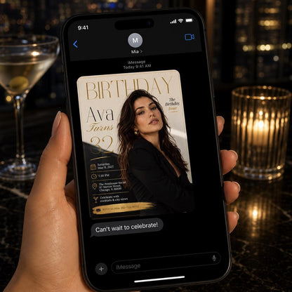 Editorial Modern 32nd Birthday Magazine Invitation — digital invitation, instant download