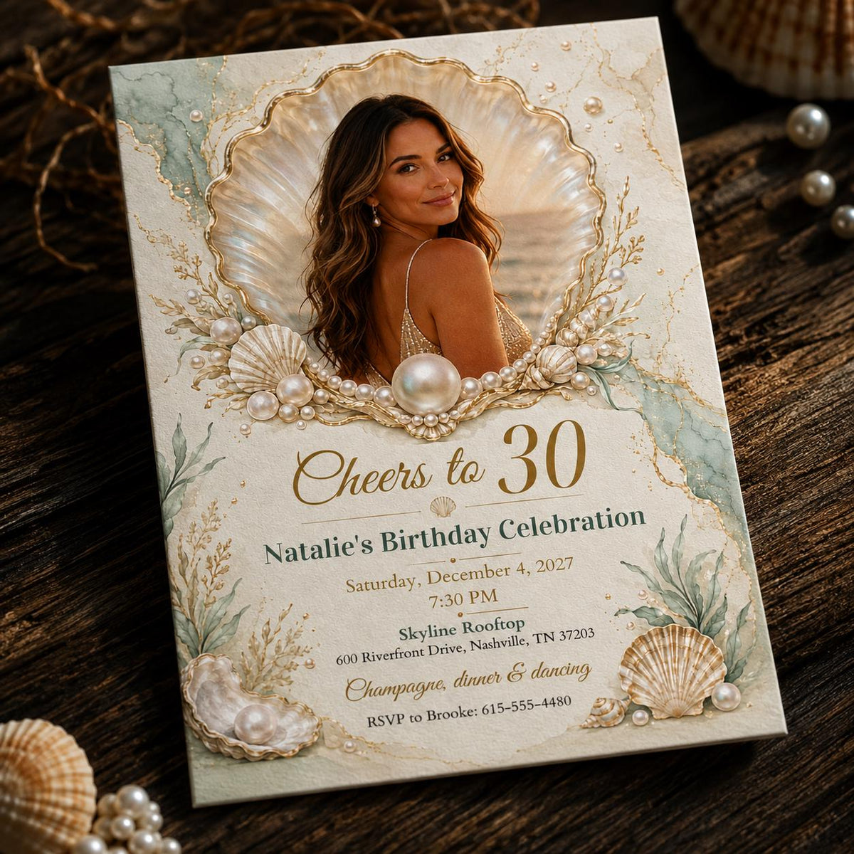 Elegant 30th Birthday Invitation — invitation you personalize in Canva