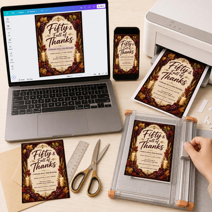 Elegant 50th Birthday Invitation — invitation you personalize in Canva