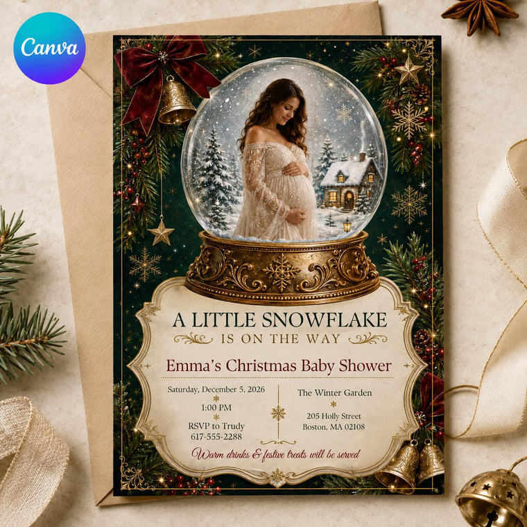Elegant Christmas Baby Shower Invitation