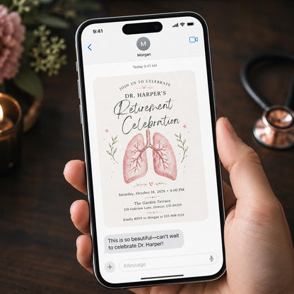 Elegant Doctor Retirement Invitation — print-ready retirement party design from VoltBy