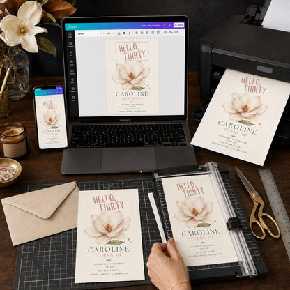 Elegant Floral 30th Birthday Invitation — botanical 30th birthday party design