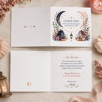 Elegant Romantic Halloween Greeting Card — greeting card you personalize in Canva