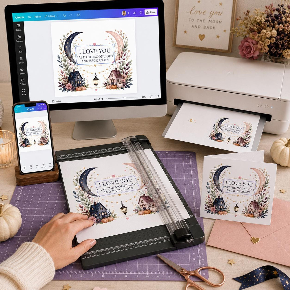 Elegant Romantic Halloween Greeting Card — digital greeting card, instant download
