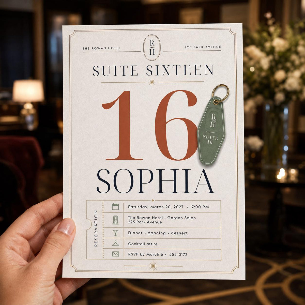 Elegant Sweet 16 Birthday Invitation — invitation you personalize in Canva