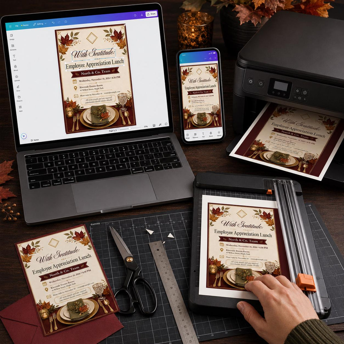 Employee Appreciation Lunch Invitation — digital invitation, instant download