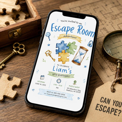 Escape Room Invitation — digital invitation, instant download