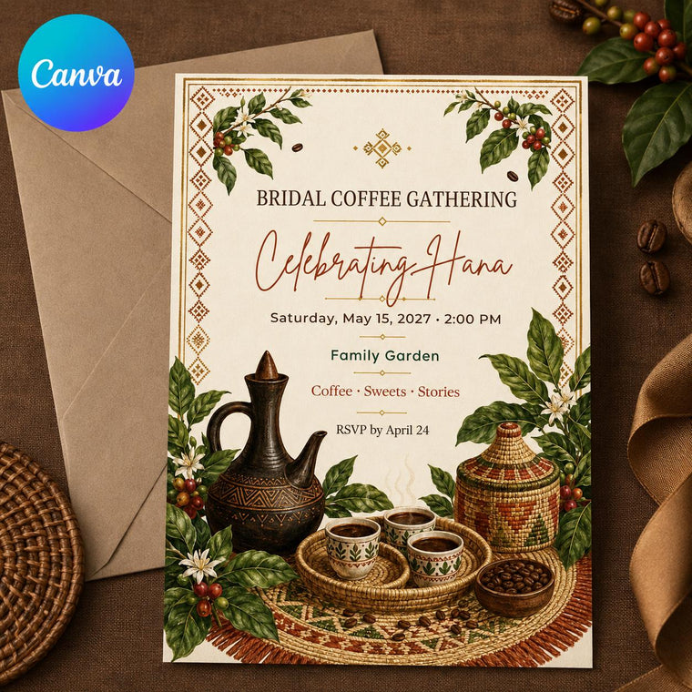 Ethiopian Bridal Coffee Gathering Invitation