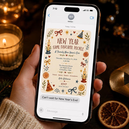 Family New Years Eve Invitation — invitation you personalize in Canva