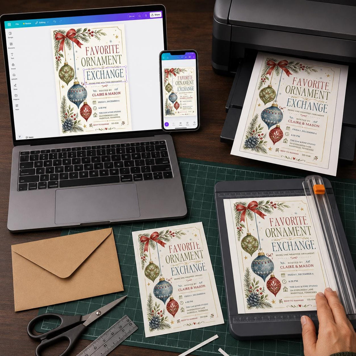 Favorite Ornament Exchange Invitation — digital invitation, instant download