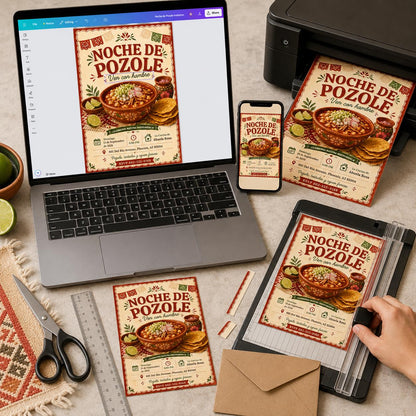 Fiesta Mexican Independence Day Invitation: Noche de Pozole Party — digital invitation, instant download