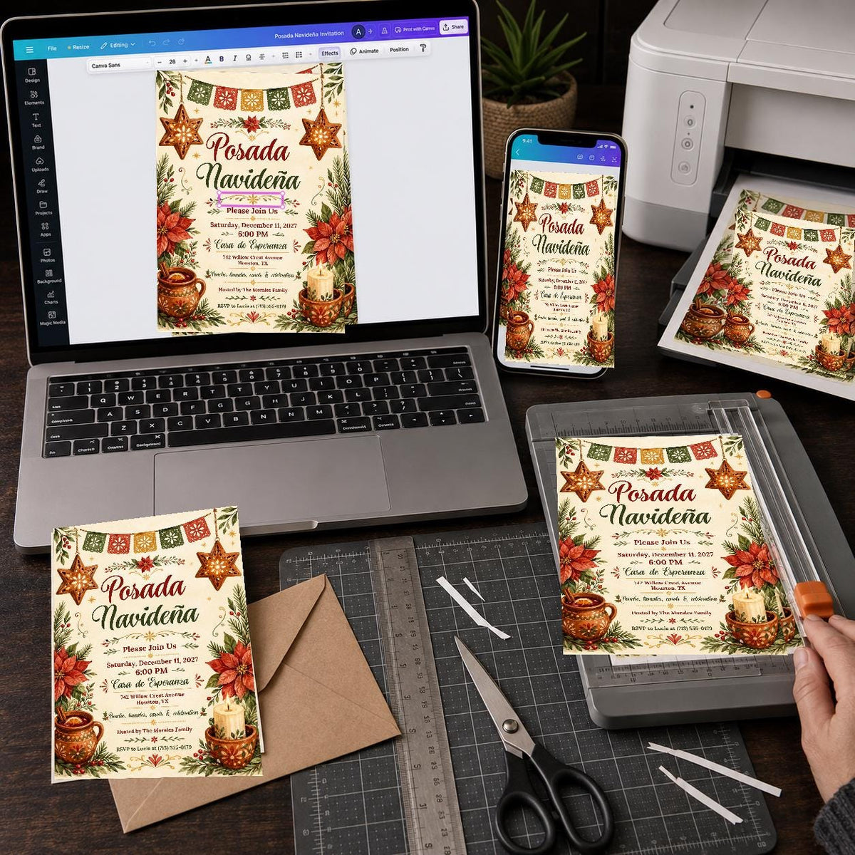 Fiesta Posada Navideña Invitation — digital invitation, instant download