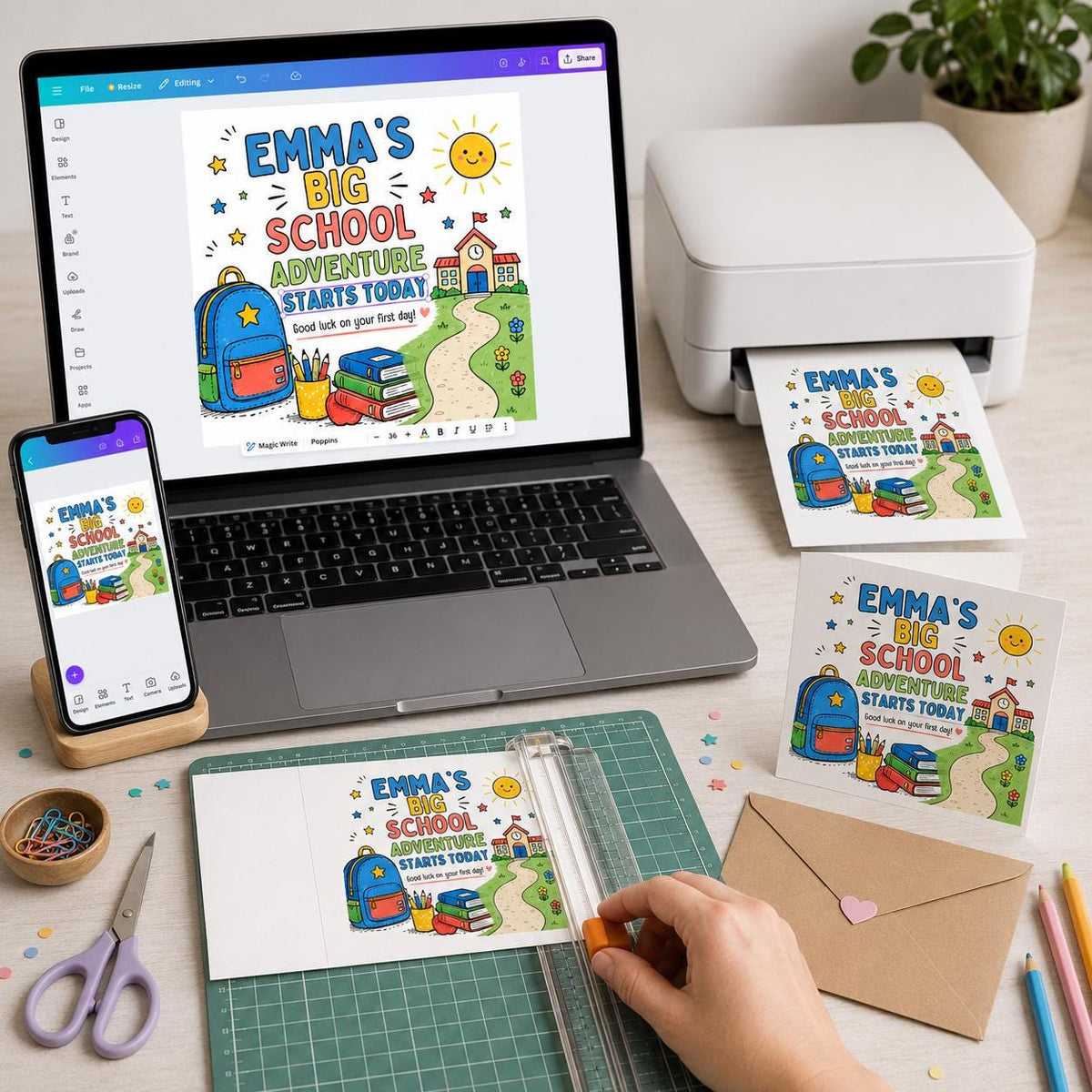 First Day of School Greeting Card — digital greeting card, instant download