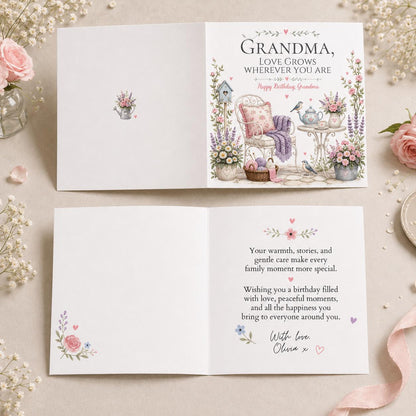 Floral Grandma Birthday Greeting Card — garden design