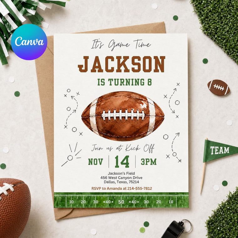Football Birthday Invitation