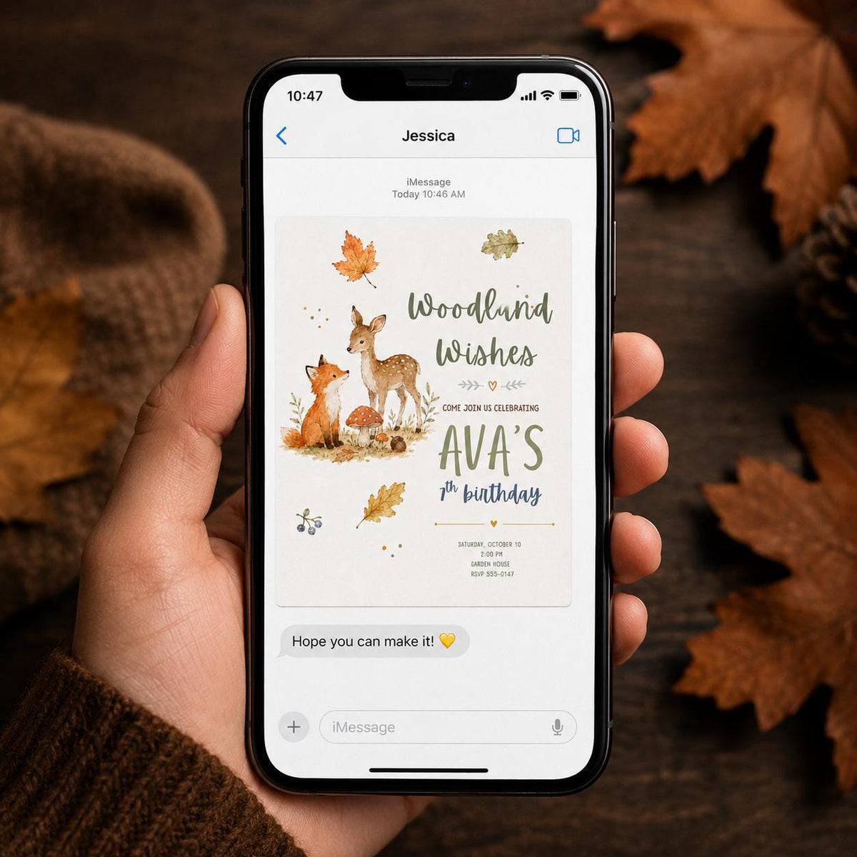 Fox Woodland 7th Birthday Invitation — invitation you personalize in Canva