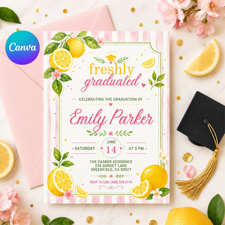 Freshly Graduated Lemon Graduation Invitation