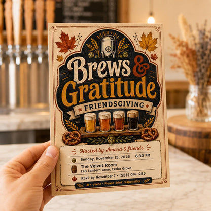 Friendsgiving Beer Tasting Invitation — digital invitation, instant download