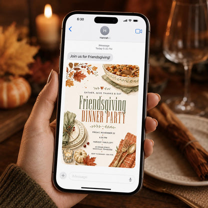 Friendsgiving Dinner Invitation — invitation you personalize in Canva