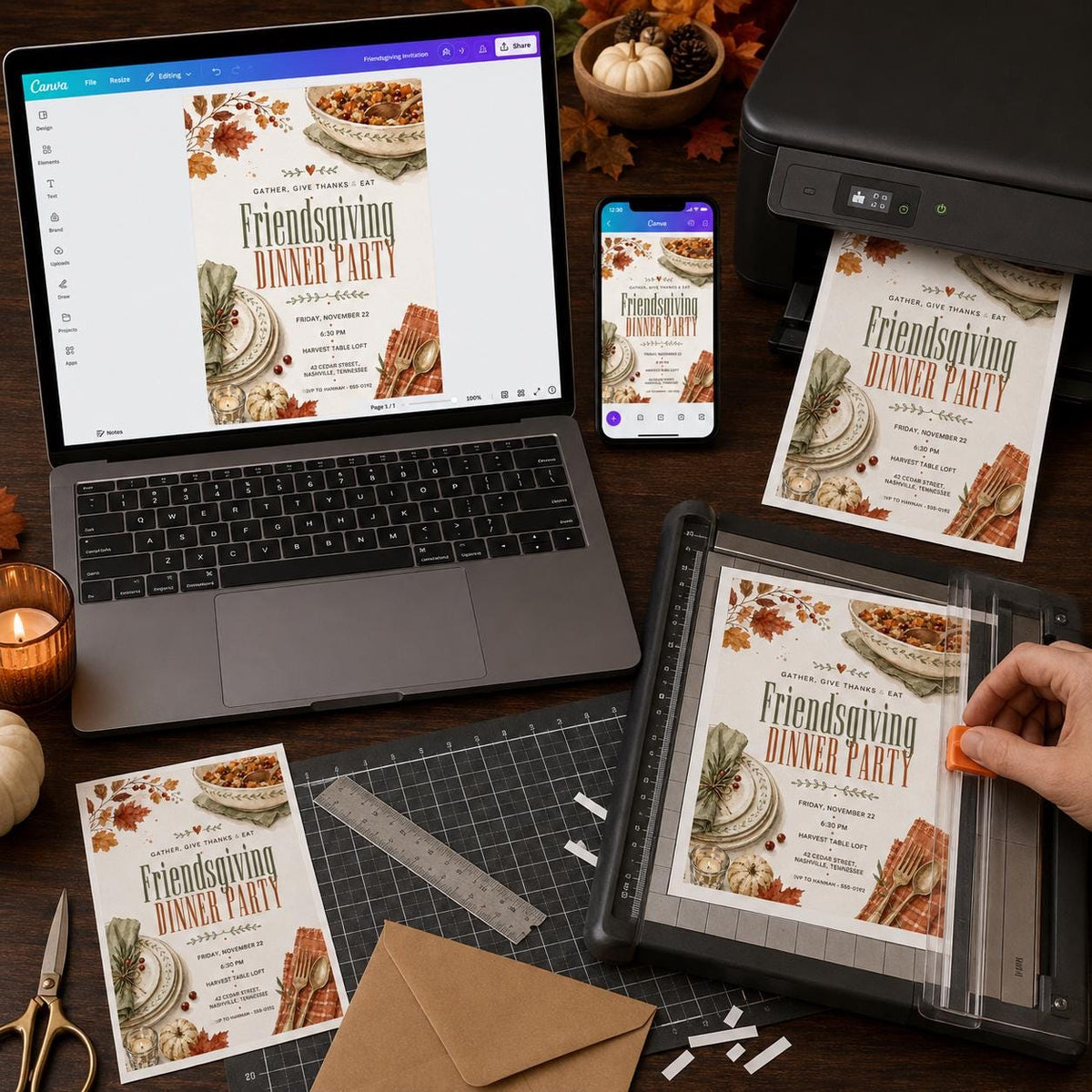 Friendsgiving Dinner Invitation — digital invitation, instant download